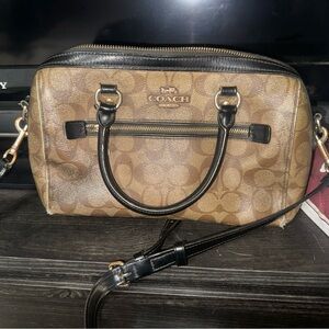 Coach Signature Brown and Black Satchel